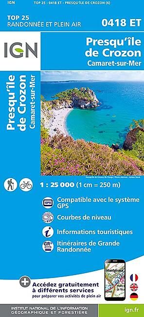 IGN - TOP 25 0418 ET PRESQU ILE DE CROZON 1 25 000