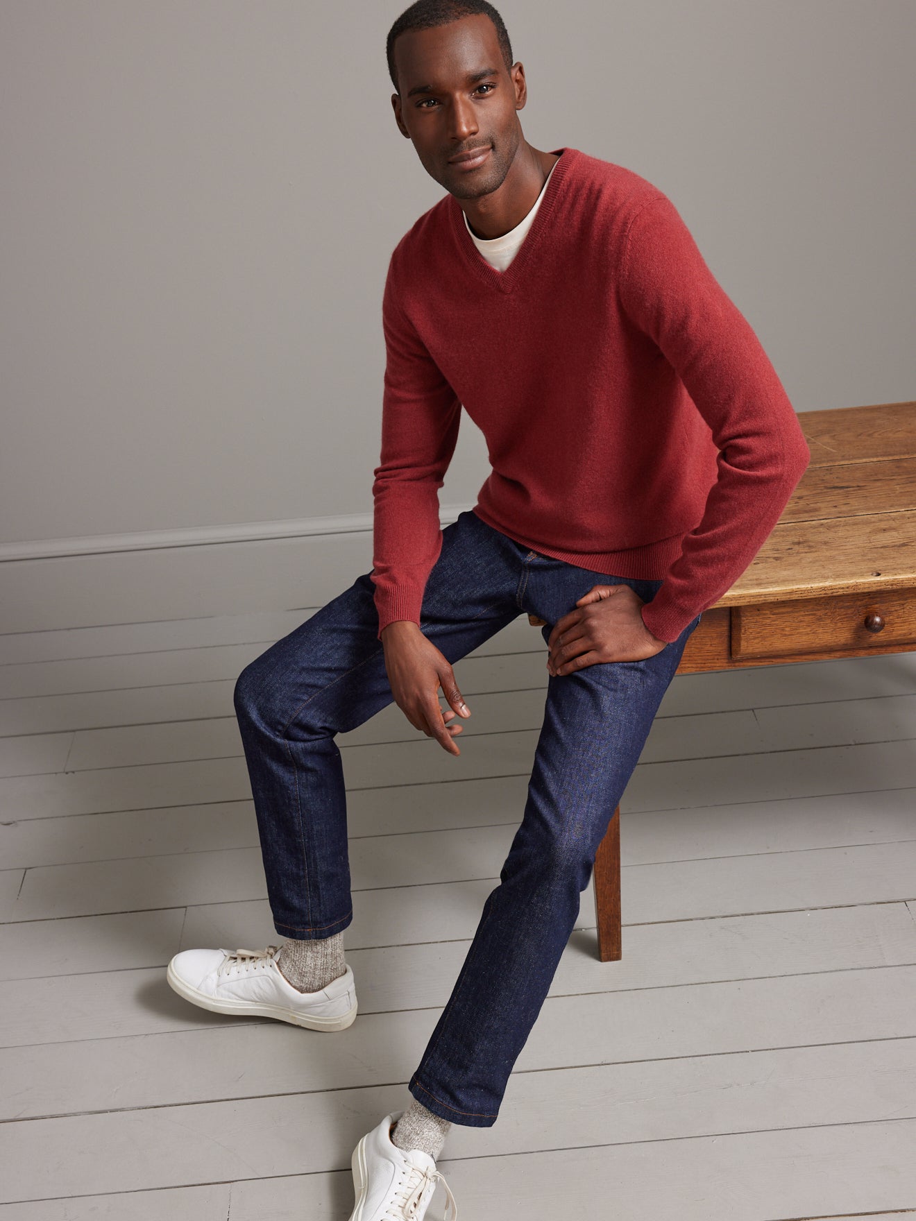 Pull col V homme - Collection Cachemire