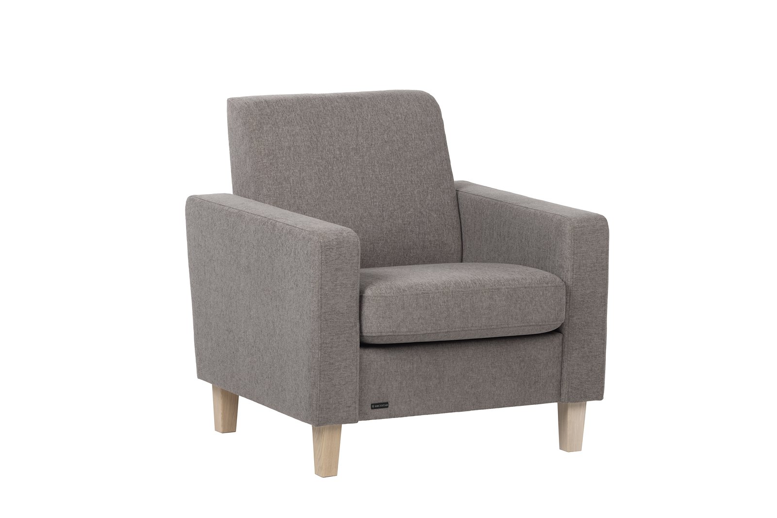 Medly stol Tekstil Guard Taupe med vange B og hvitoljet ben 176