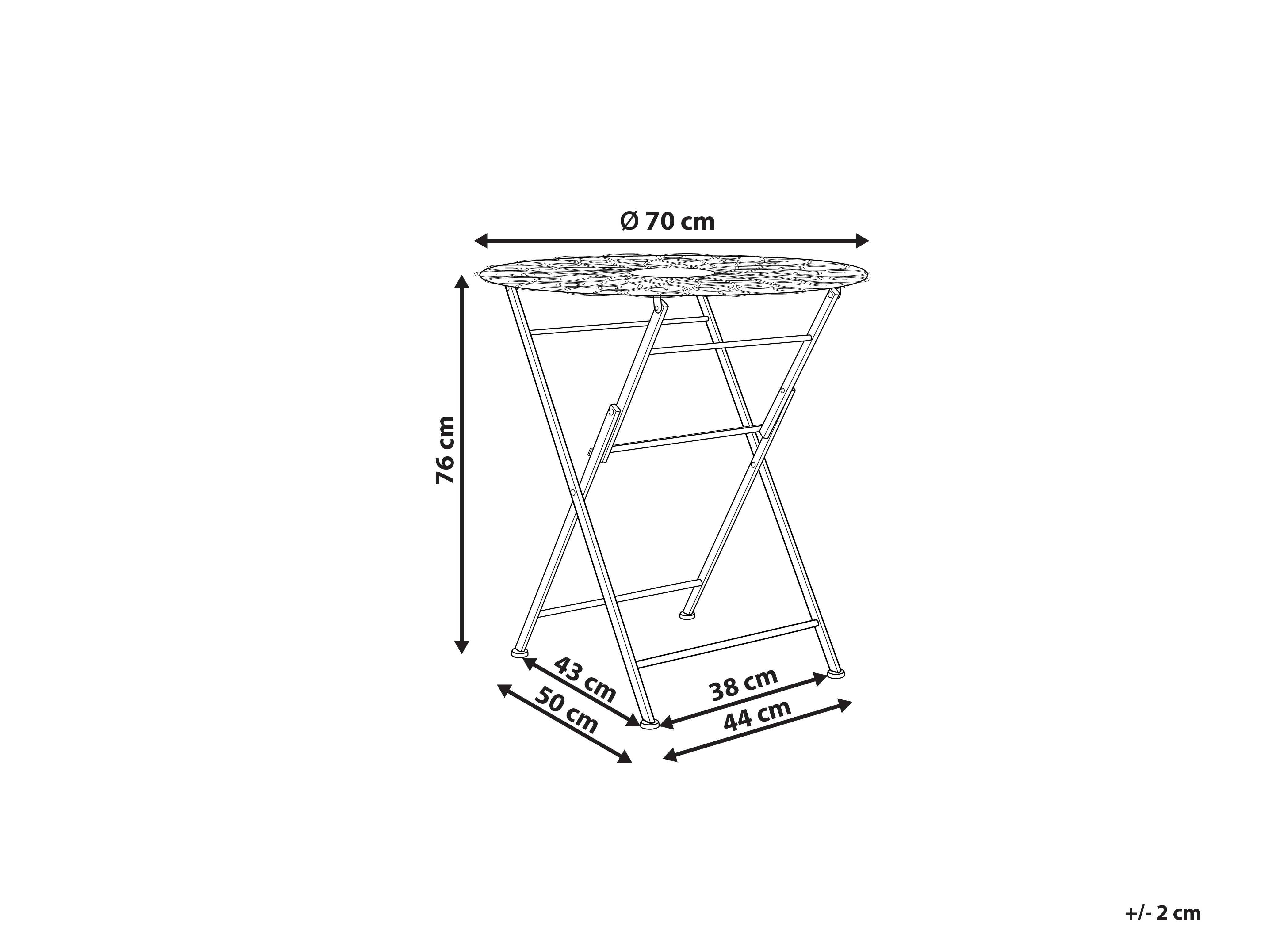 Bistrotafel STIFFE 70 cm 70 cm Metaal Wit