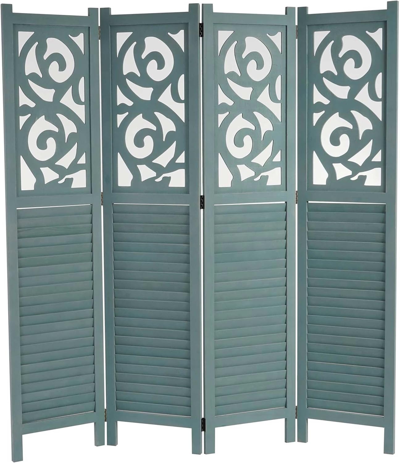 Mendler Paravent Istanbul, Raumteiler Trennwand Sichtschutz, Ornamente - 170x160cm, grün LZ6645435