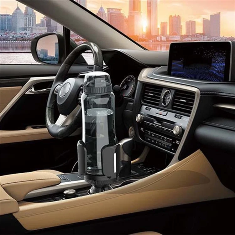 (7.5-14cm) Universal Verstellbarer KFZ Auto Getränkehalter passend für Becher und Flaschen - Schwarz