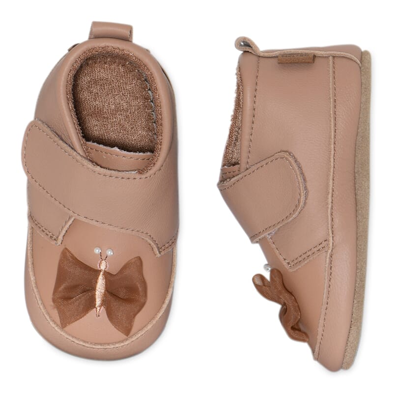 Butterfly Leather Slippers tawny brown - MP - Rumpetroll