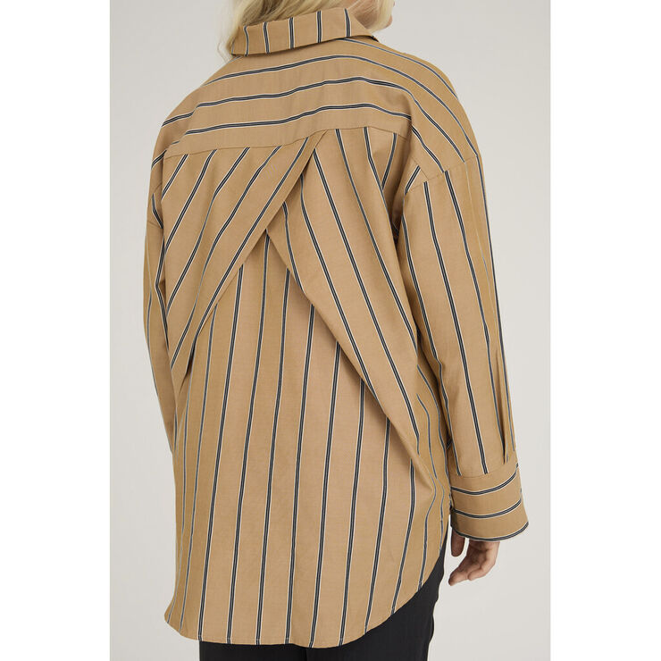 A-VIEW Magnolia stripe shirt Camel/black