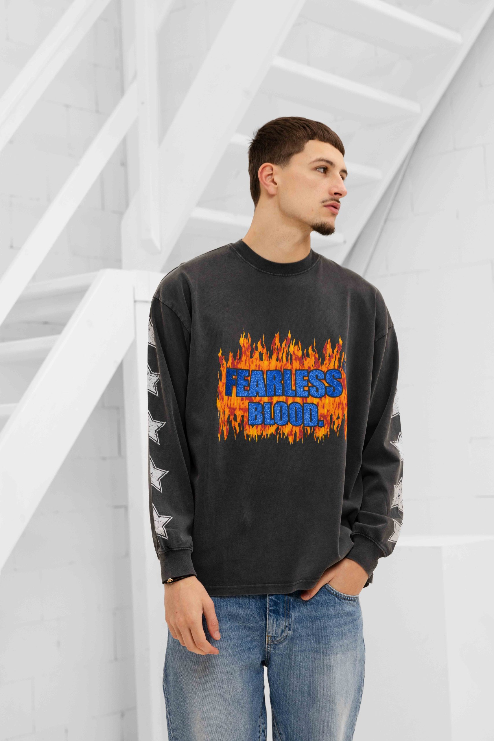 Fearless Blood Heartless Longsleeve Shirt Heren Zwart