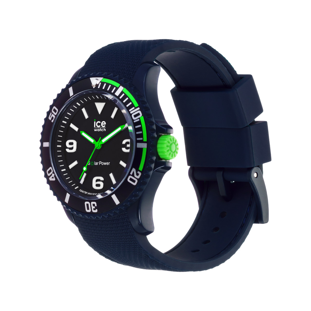 Montre Ice Watch Homme solaire silicone bleu.