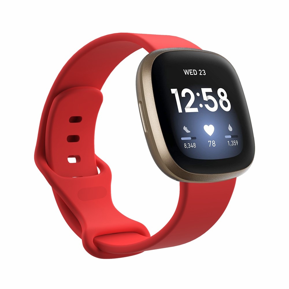 Fitbit Versa 4 / Versa 3 / Sense 2 / Sense Silikon Sport Armband (Gelenkumfang 160-200mm) - Rot