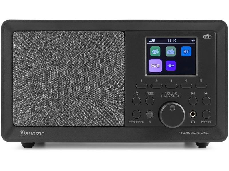 Audizio DAB  Radio Padova Braun/Schwarz Digitalradio mit Farb-LCD-Display