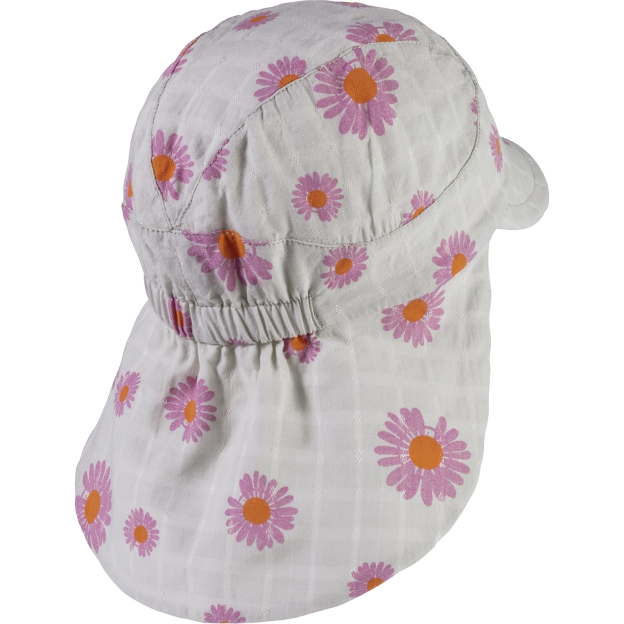 Sterntaler Schirmmütze mit Nackenschutz Blume blassgrün
