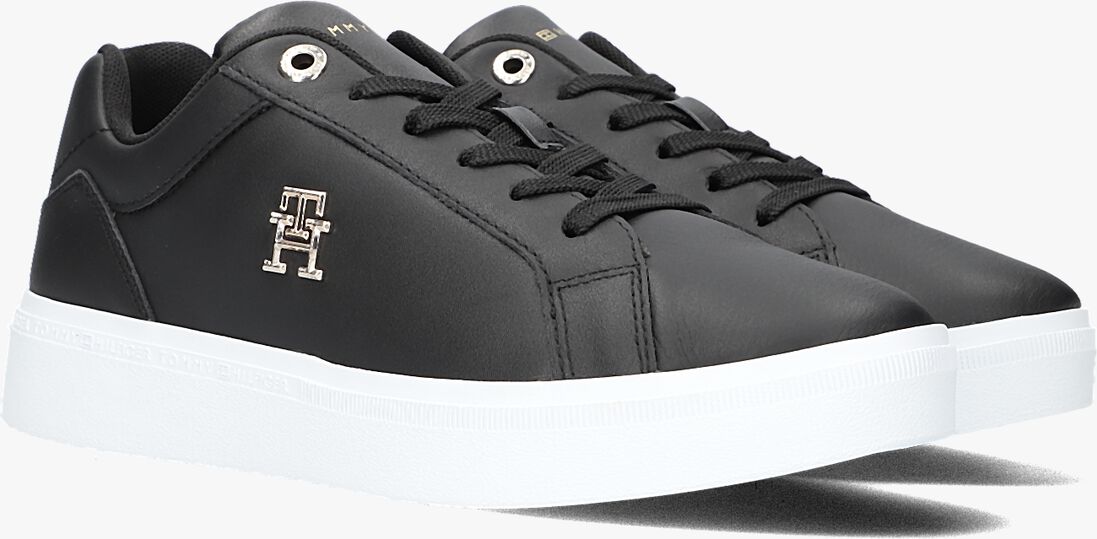 TOMMY HILFIGER zwarte tommy hilfiger lage sneakers th court