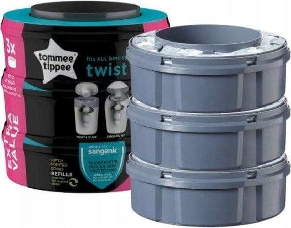 TOMMEE TIPPEE Sangenic Twist Refil Cassette, 3stk. Tommee Tippee