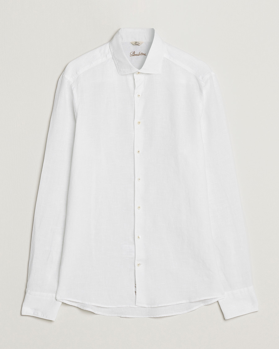 Stenströms Slimline Cut Away Linen Shirt White
