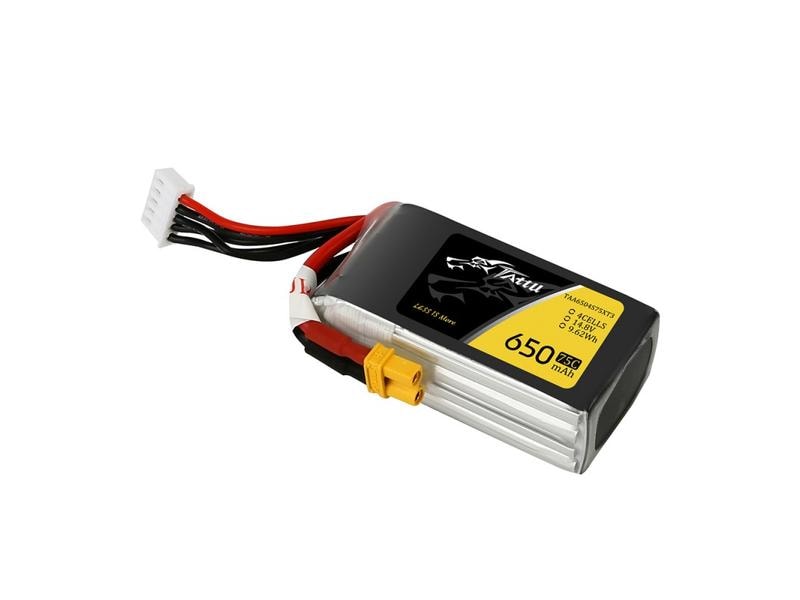 Tattu RC-Akku LiPo 650 mAh 14.8 V 75C 4S LiPo Akku für Flugmodelle und Multikopter mit XT30 Stecker