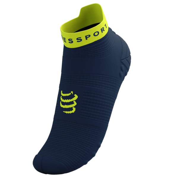 Chaussette running COMPRESSPORT PRO RACING SOCKS V4.0 RUN LOW DRESS BLUES/GREEN SHEEN