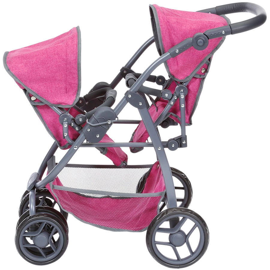 knorr toys® Zwillingspuppenwagen Milo - berry rosa