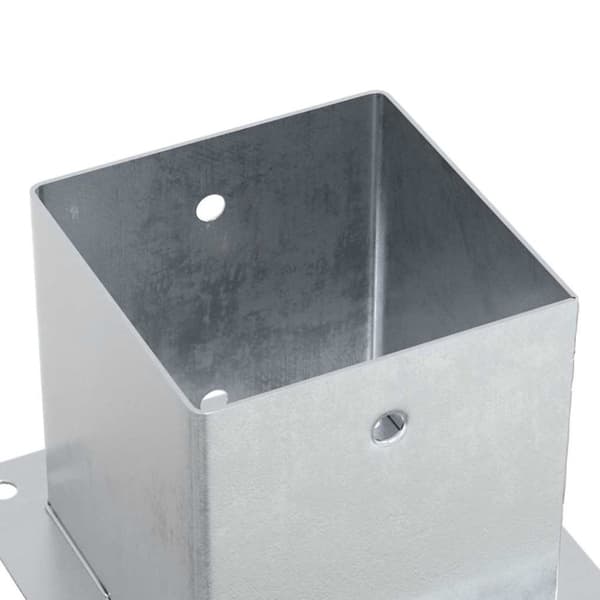 vidaXL Stolpebunner firkantet 12 stk sølv 141x141 mm galvanisert stål