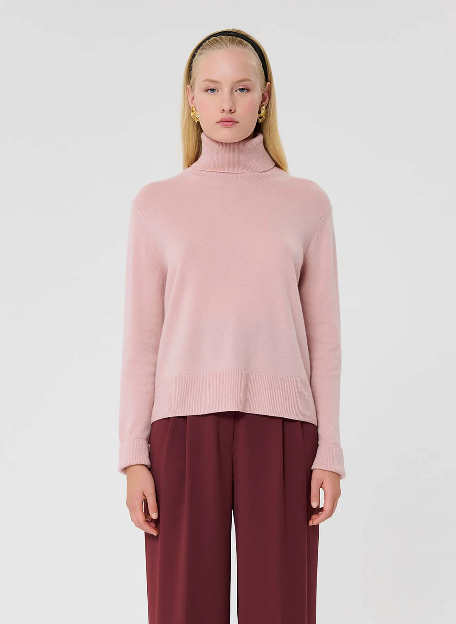 PALIA - Pull col roulé en cachemire | Rose