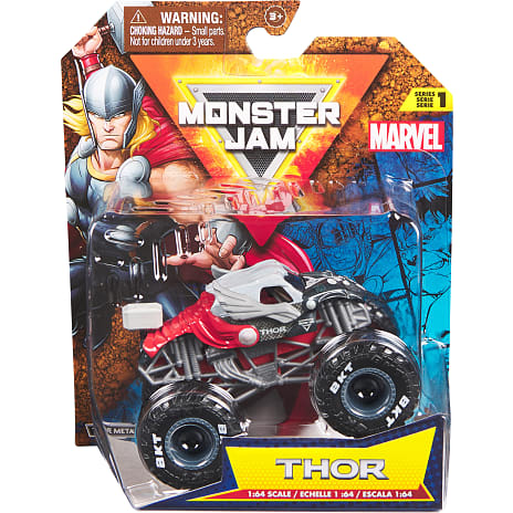 Monster Jam 1:64 marvel single packs - assorteret