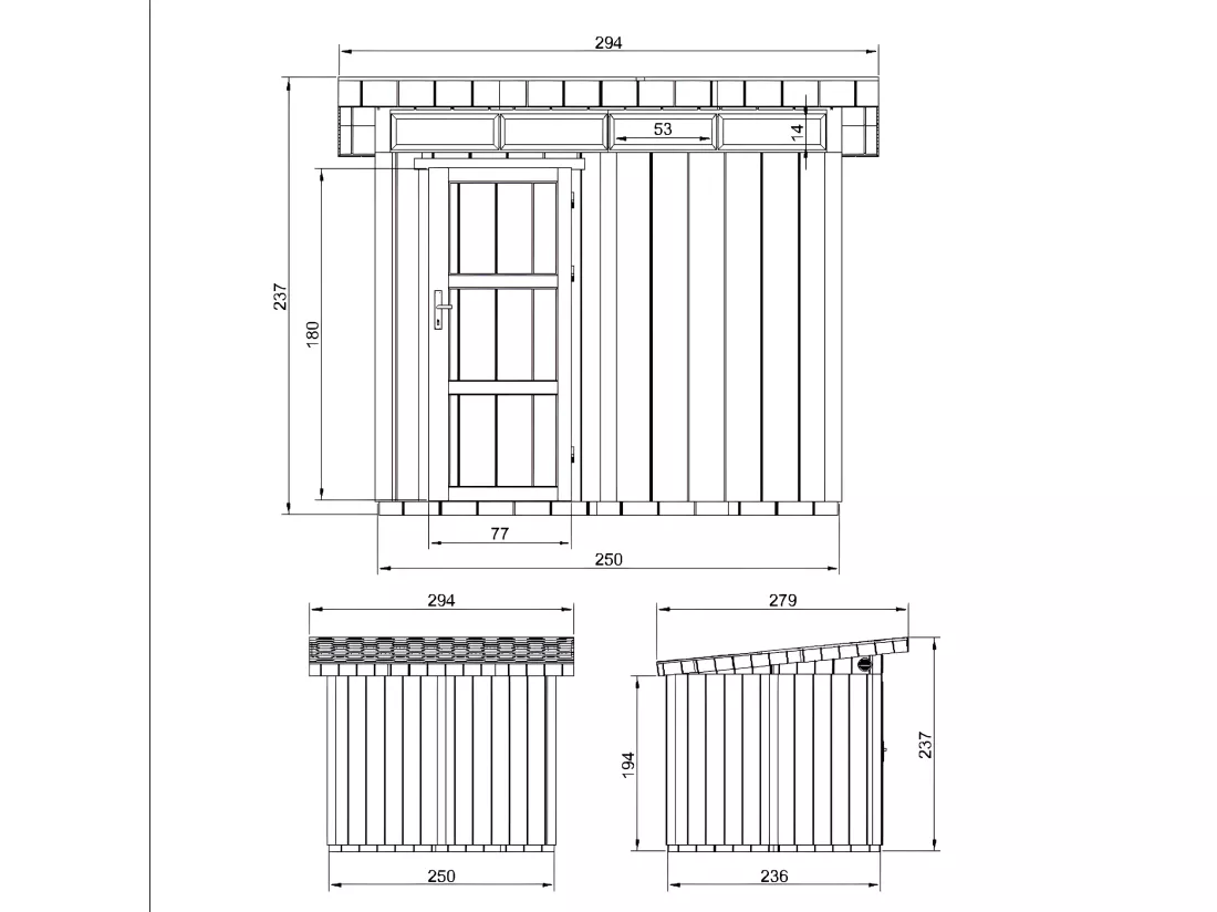 Abri de Jardin Qualité Premium 6m² /L294xL279xH237 cm - Timbela M903-TERRA BROWN