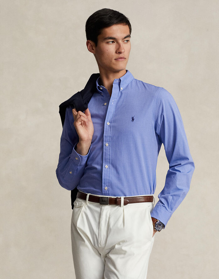 Polo Ralph Lauren Slim Fit Stretch Poplin Shirt Blue