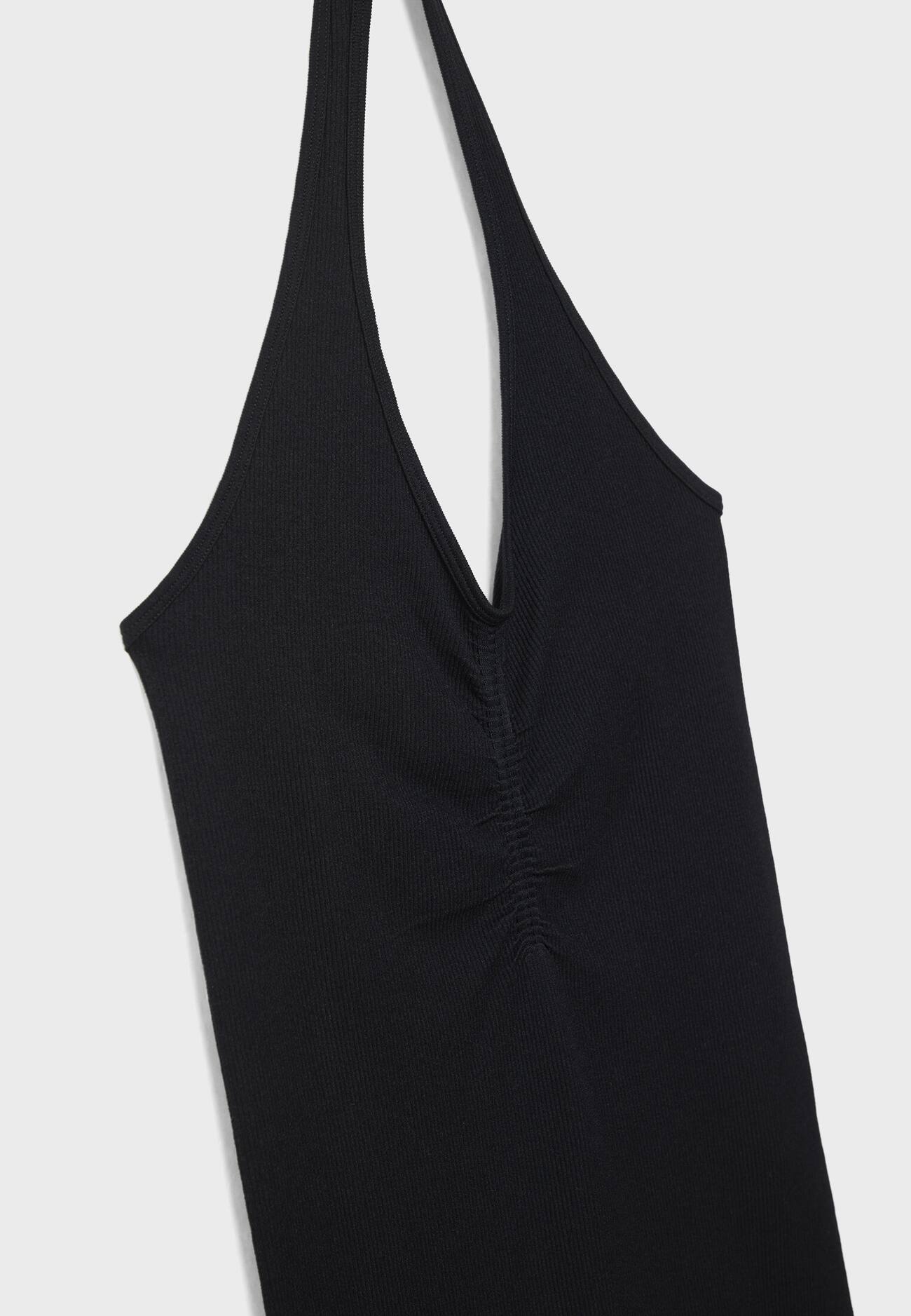 Vestido frente única com franzidos