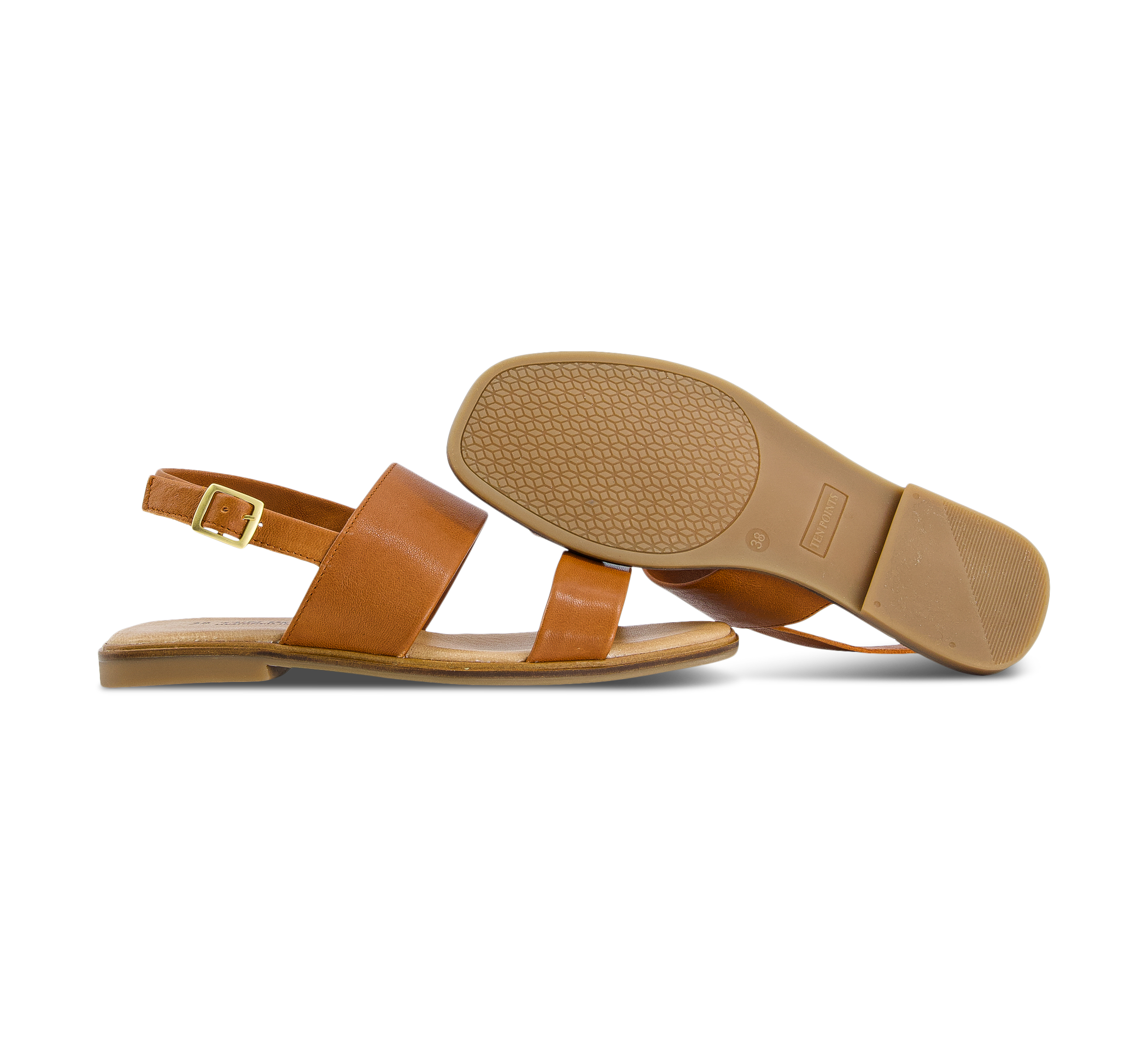 Ten Points Olivia - Riemchensandalen braun