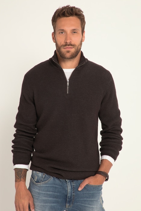 Stricktroyer, FLEXNAMIC®, Wollmix, Stehkragen, Zipper, bis 8 XL