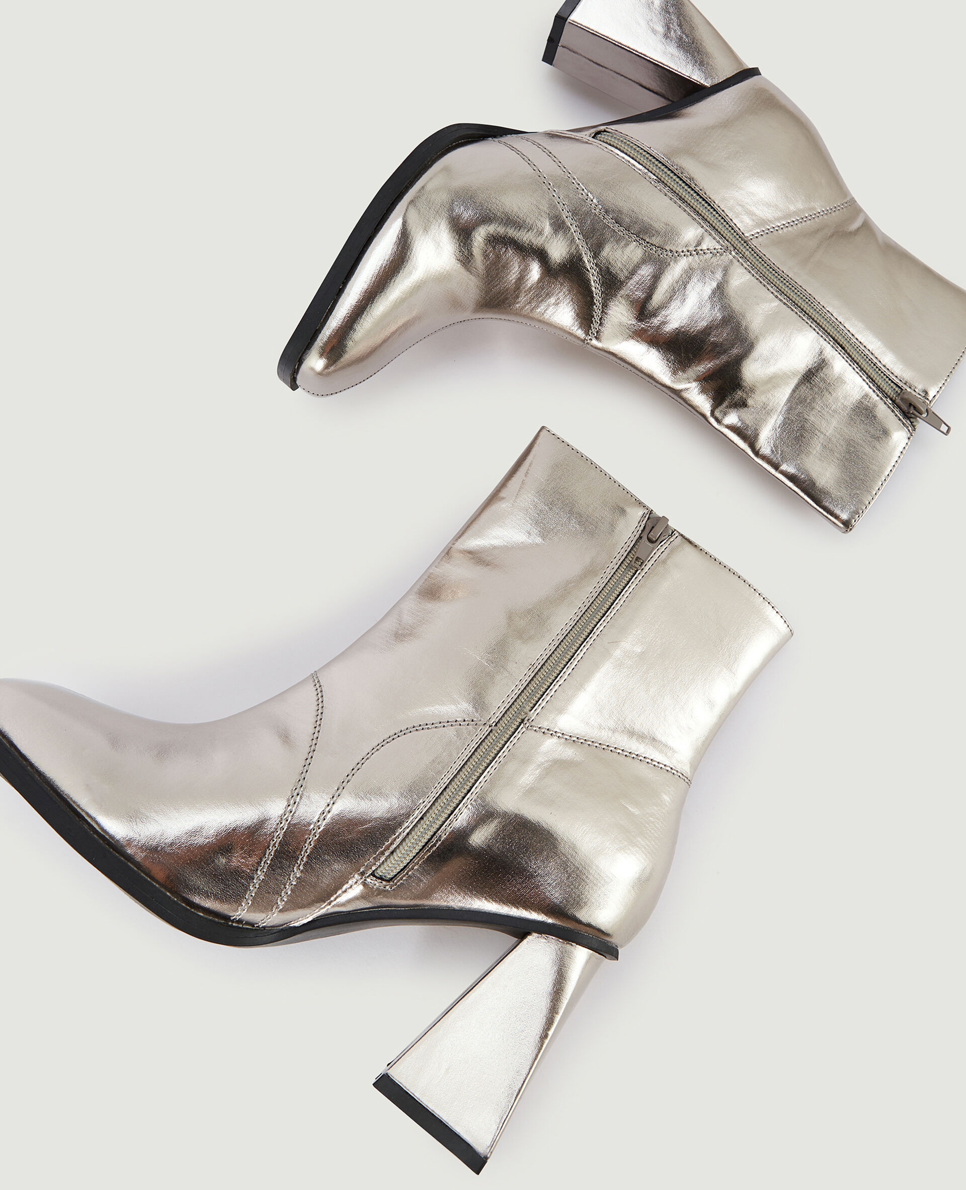 Boots bouts carrés avec talons trapèze - Cuivré