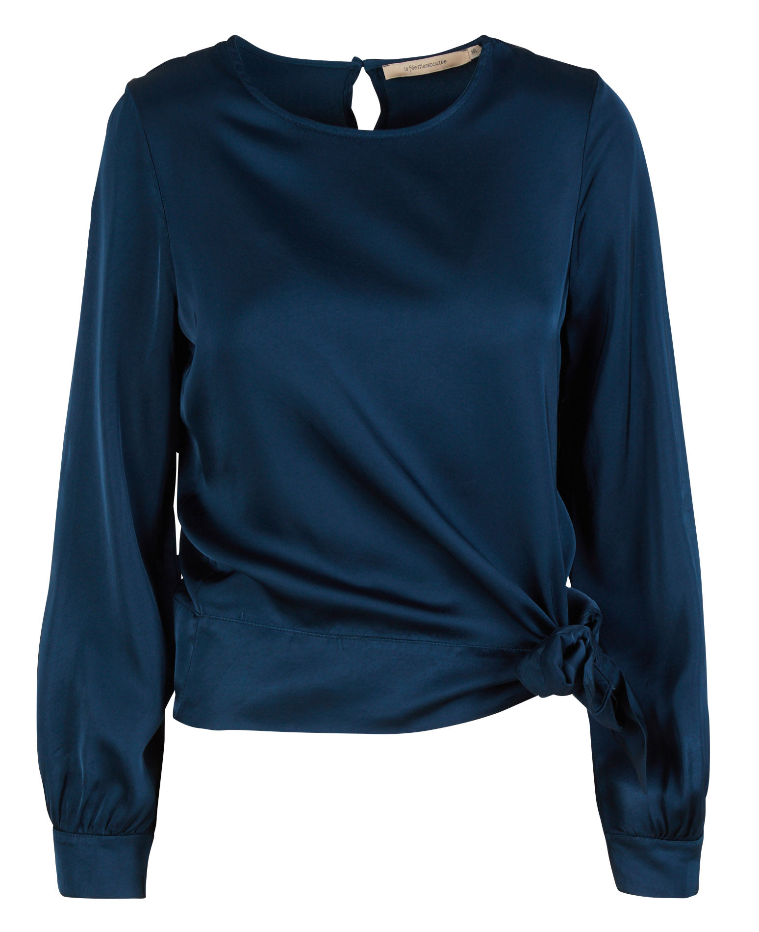Top manches longues satiné | Bleu