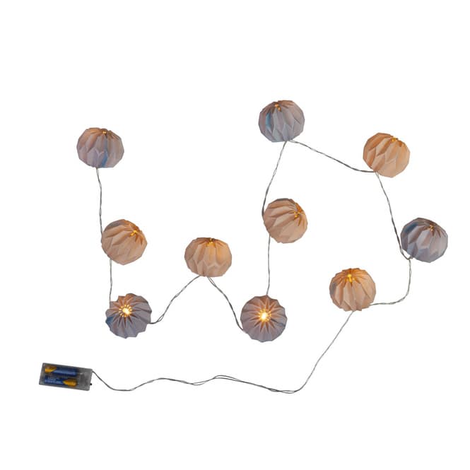 Lichterkette Kugeln grau/blau - mit 10 LED - ca. 6,5 x 200 cm