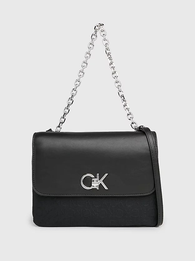 Bolsa de ombro em jacquard com logotipo