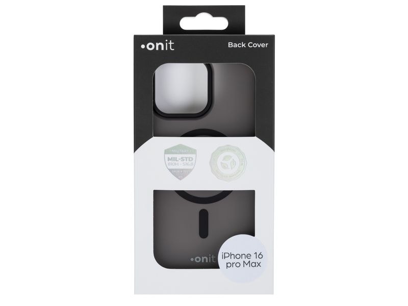 onit Back Cover Armorix iPhone 16 Pro Max Schwarz matt MagSafe-kompatible Schutzhülle, fallgeprüft nach MIL-STD-810H