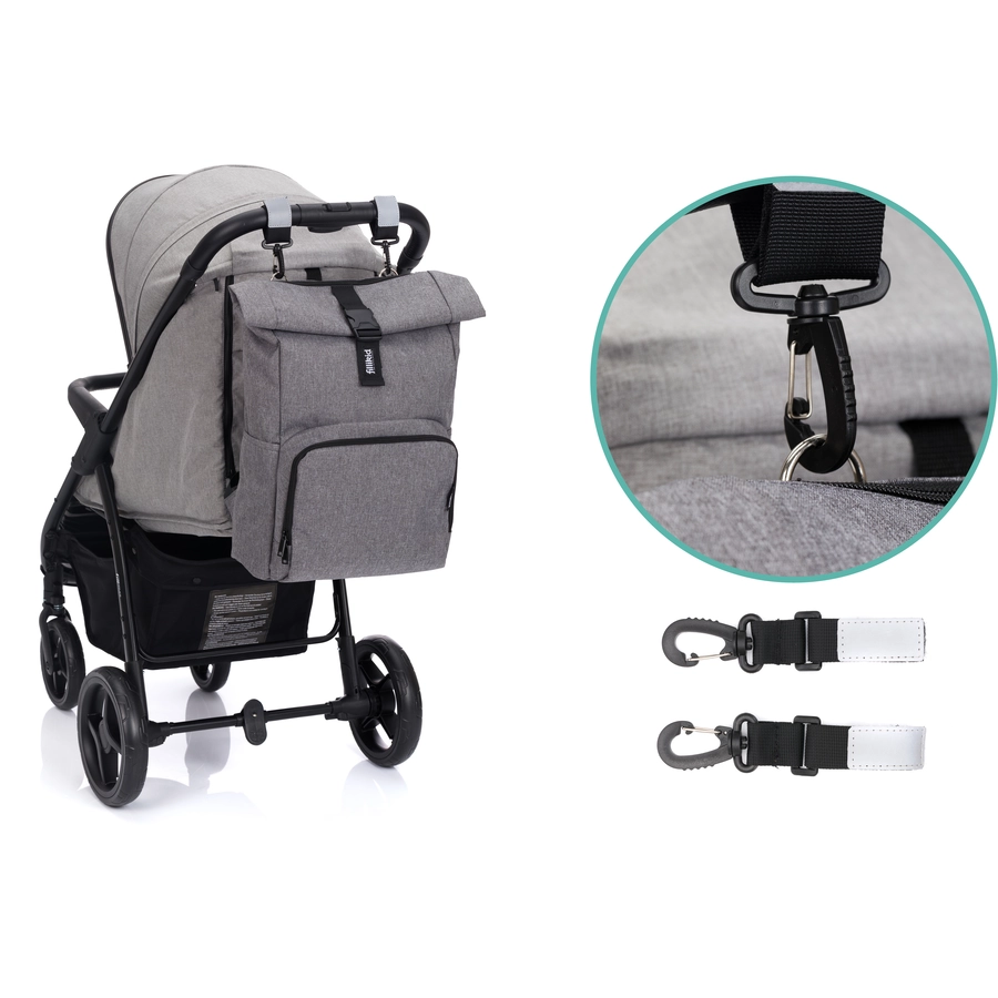 fillikid Wickelrucksack Tokio grau melange
