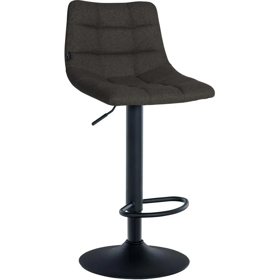 CLP Set van 2 Barkruk Jerry zwart Frame - Stof - donkergrijs