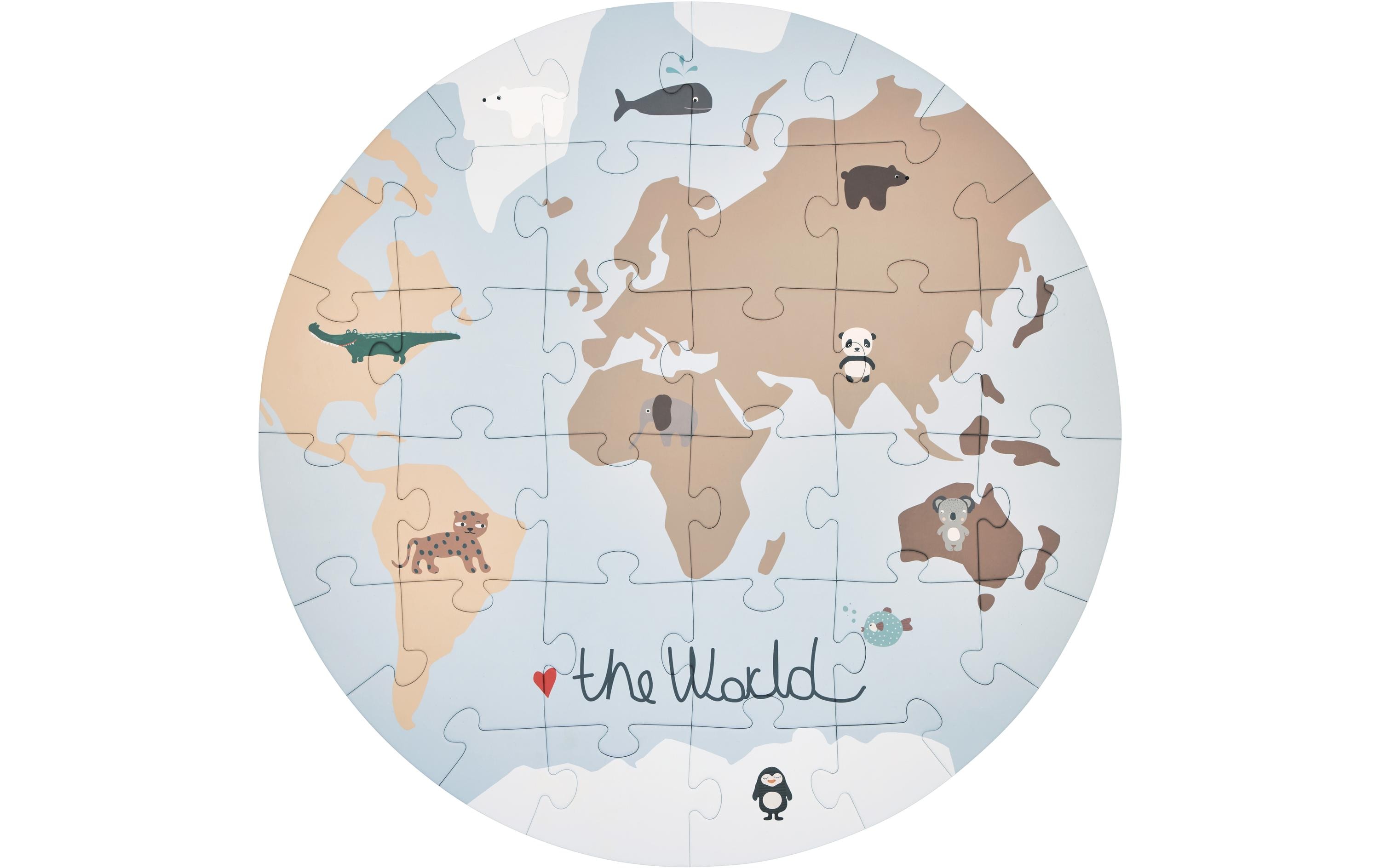 Holz-Puzzle The World Ø 60 cmPuzzle in Holzbox