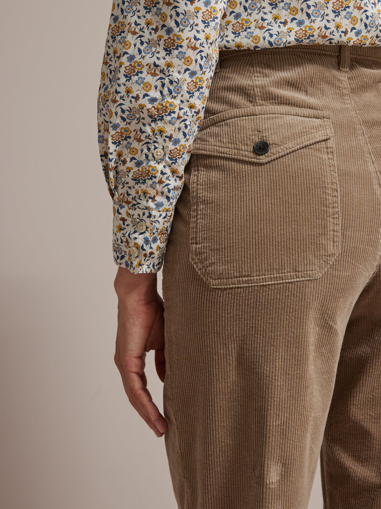 Pantalon cargo velours côtelé femme Inès