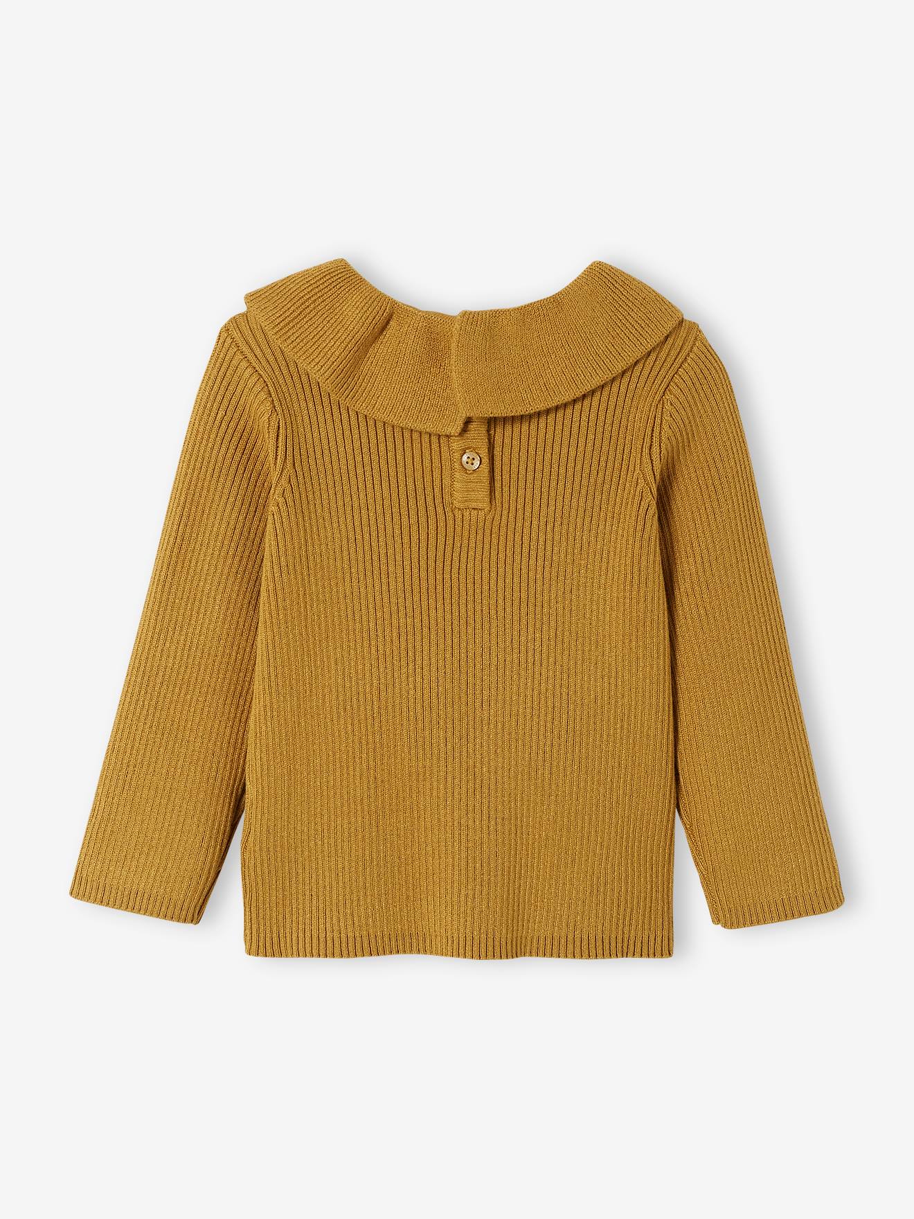 Suéter de bebê com babados, branco-creme