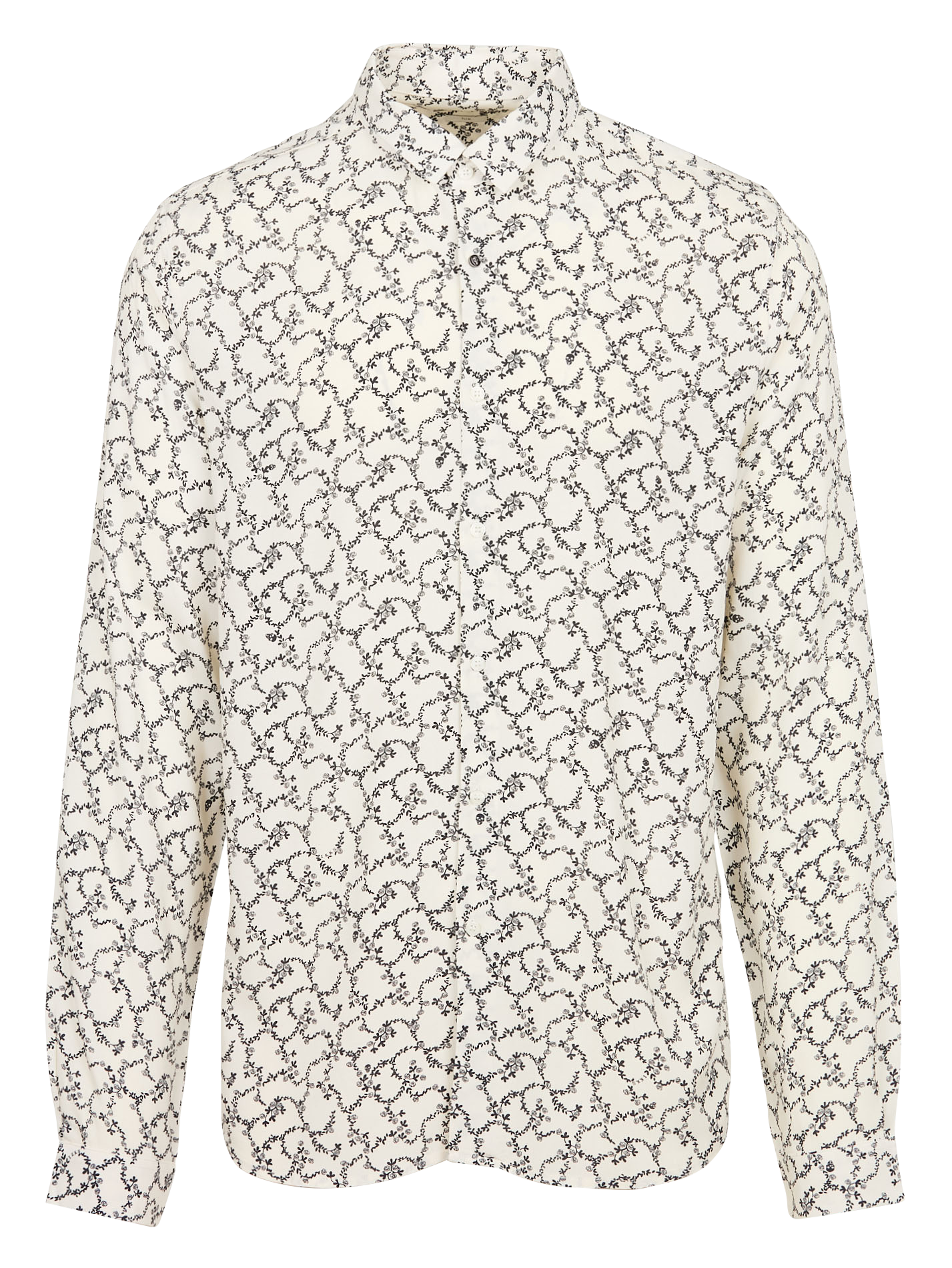 Chemise slim-fit col classique imprimée | Blanc