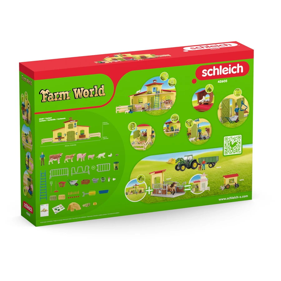 schleich® Großer Stall mit Tieren und Zubehör 42605
