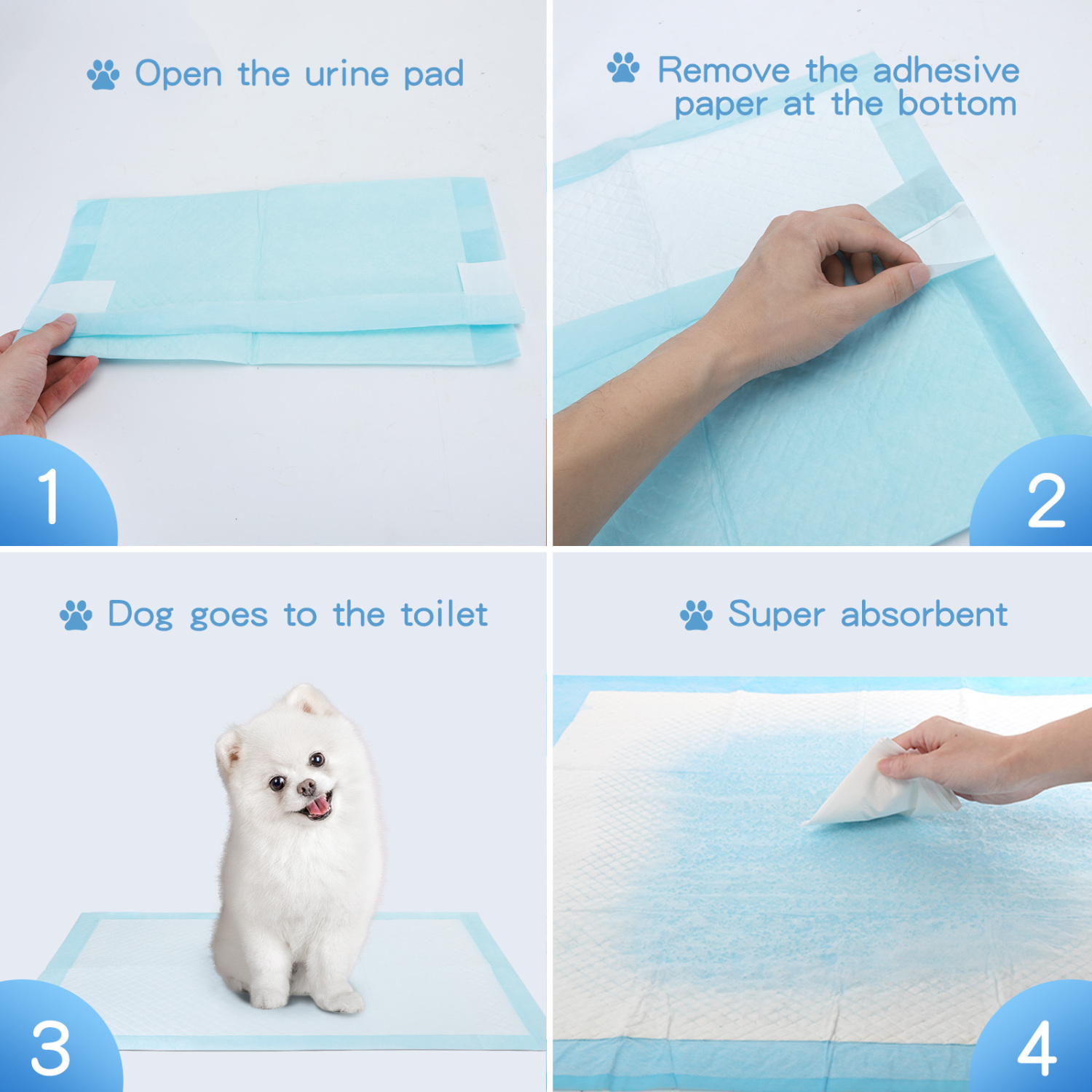Nobleza 100 x Tapetes Adesivos para Treinamento de Cães, Lenços Umedecidos para Treinamento de Filhotes, 60 x 40 cm, 100 Unidades