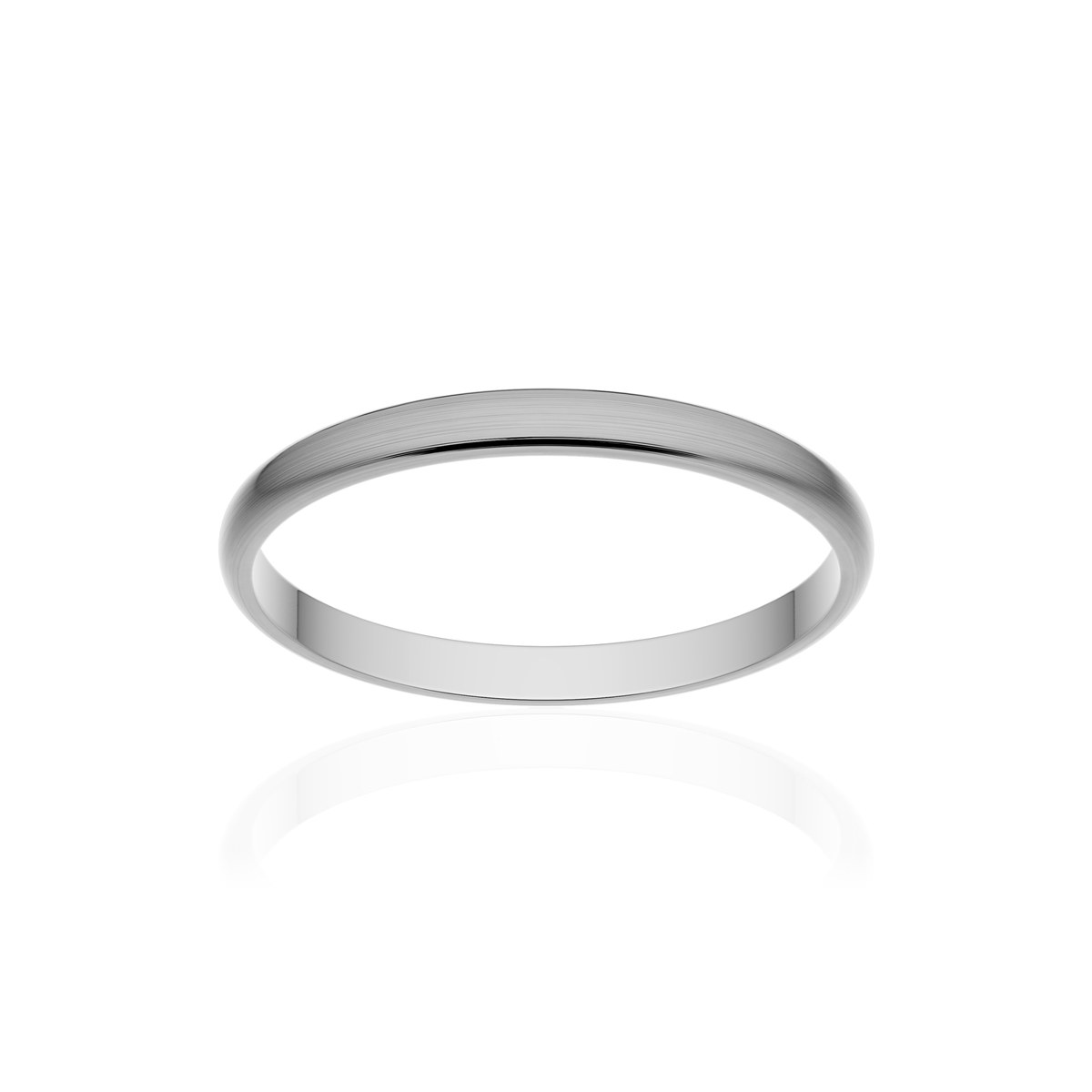 Alliance palladium 950 brossé demi-jonc 2 mm
