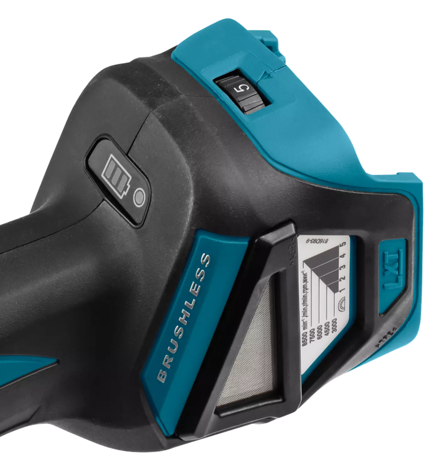 Makita DGA518ZJU 18V Li-Ion Accu AWS haakse slijper body in Mbox - 125mm - koolborstelloos