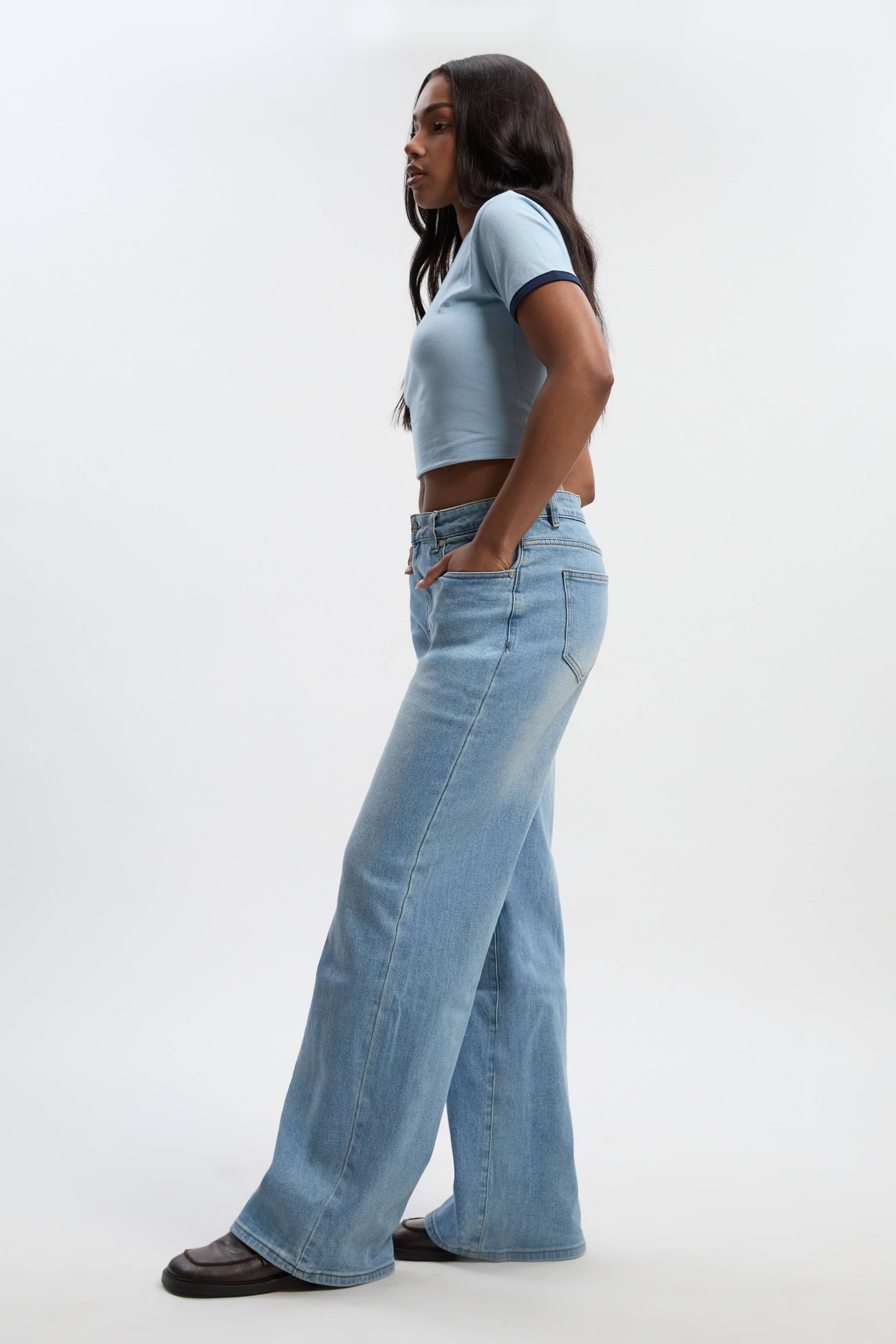 boohoo Boohoo Basics Jean Droit en Bleu Clair