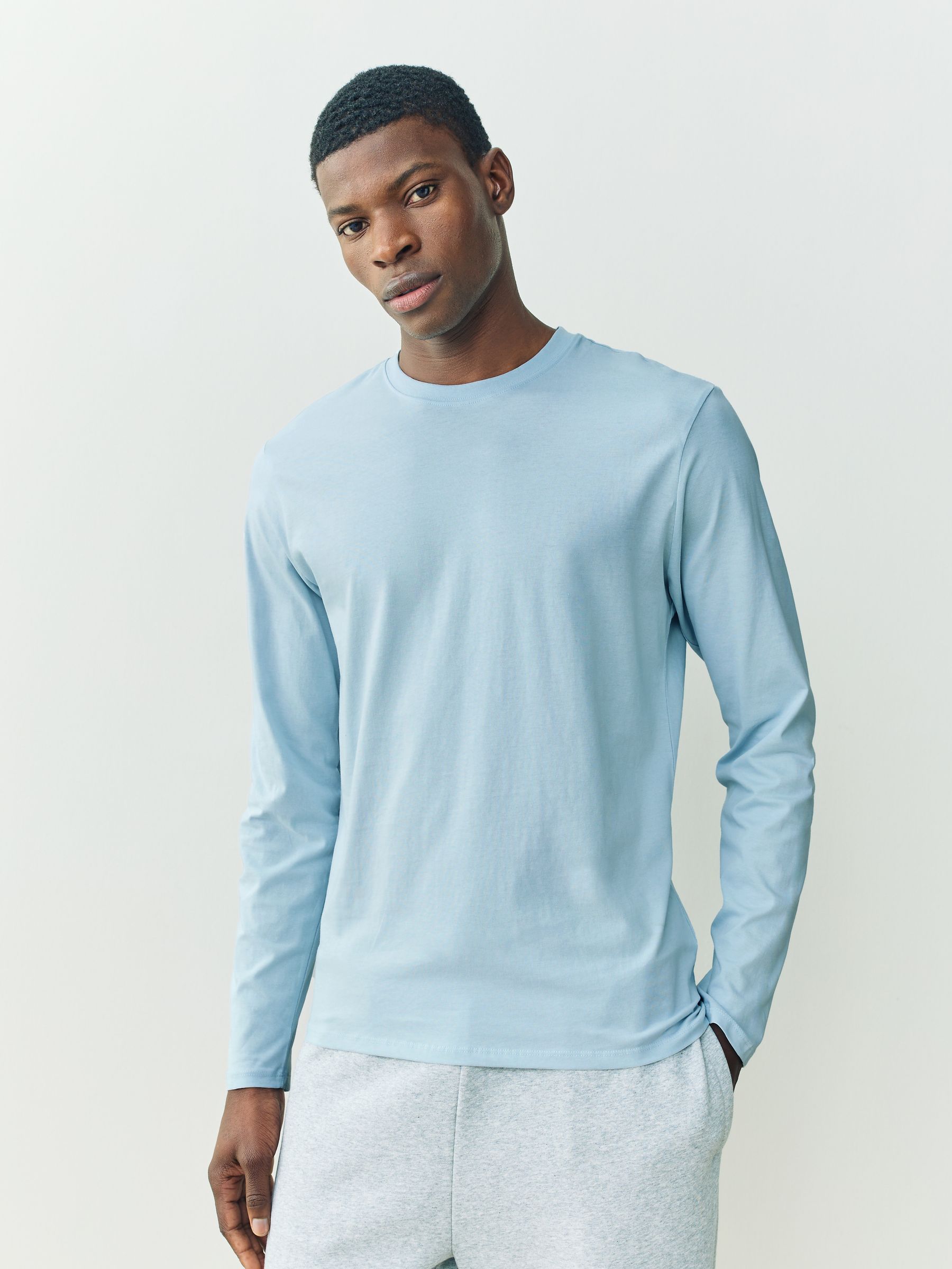 Blauw - Set van 5 T-shirts met lange mouwen en laagjes