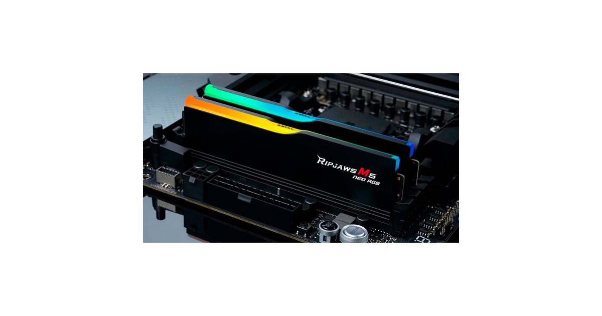 G.Skill64 GB DDR5-6000 kit werkgeheugen  (Zwart, F5-6000J3636F32GX2-RM5NRK, Ripjaws M5 Neo RGB, XMP, AMD EXPO)