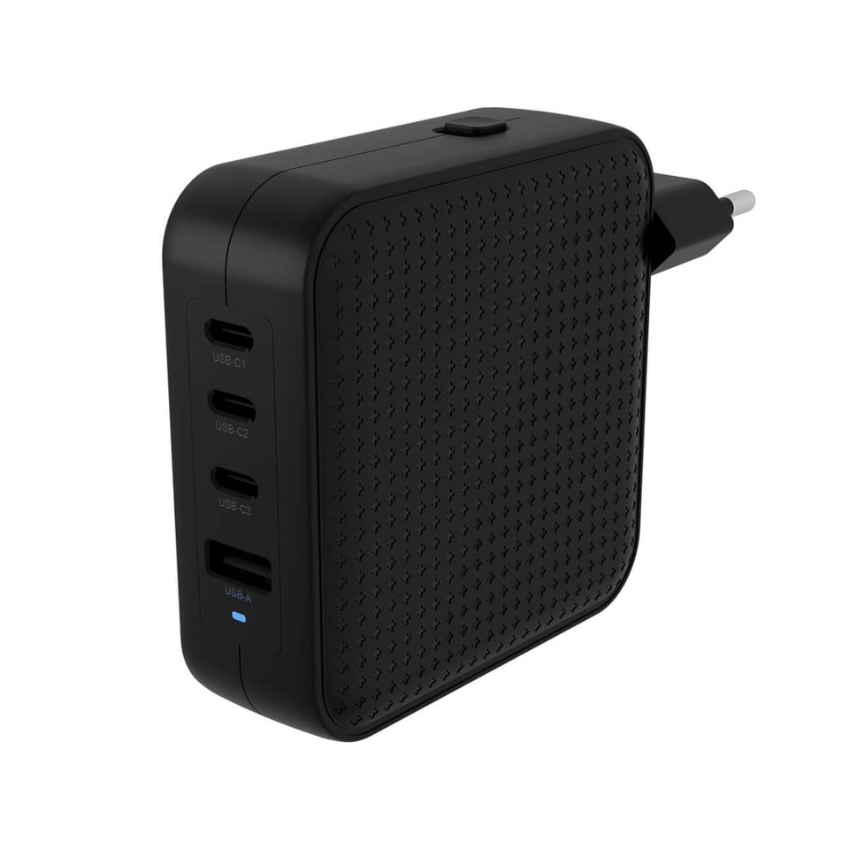Hyper - HyperJuice - 100W USB-C GaN Rejse Oplader (3C+1A) - Sort