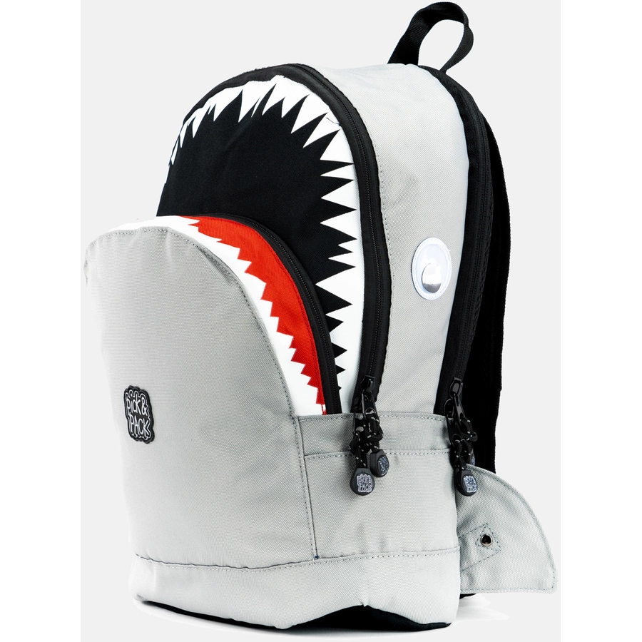 Pick & Pack Rucksack Shark Shape M Grey