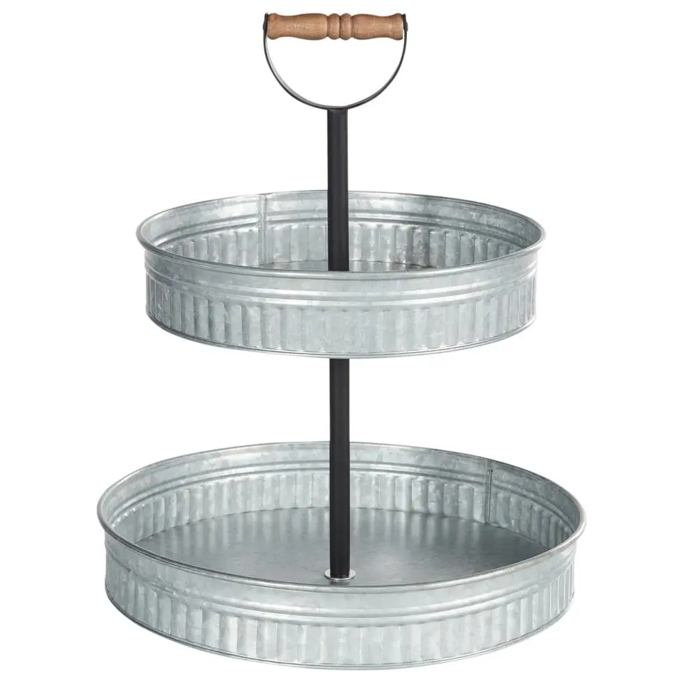 KOUIGN - Etagère - Zilver - 2 lagen - IJzer