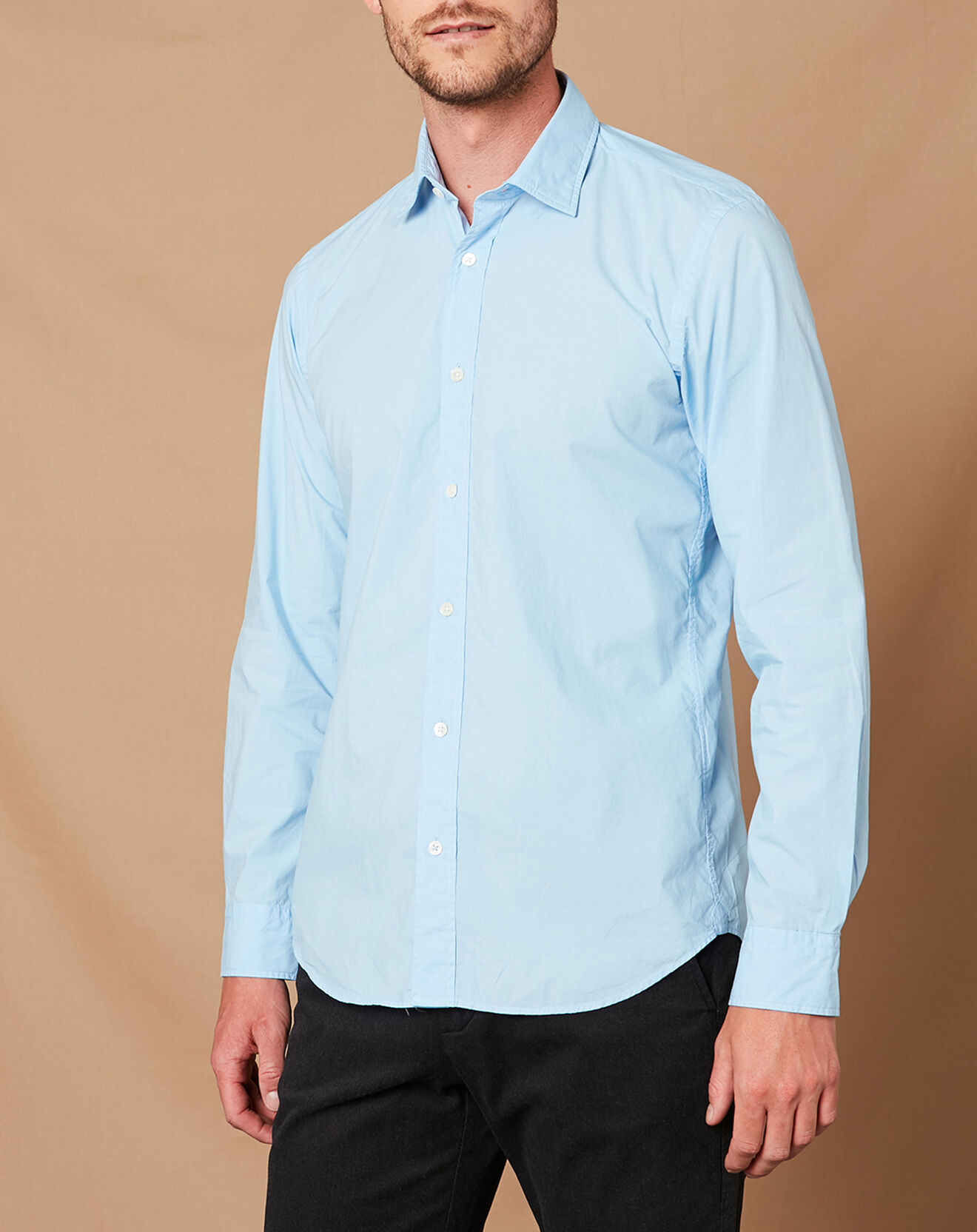 Hartford Chemise Slim Sammy Pat bleue
