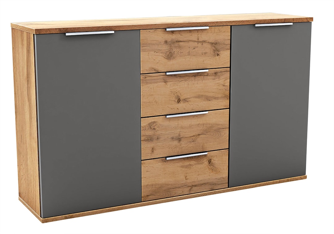 Kommode Forest Wildeiche Nachbildung/Basaltgrau Nachbildung ca. 150 x 90 x 38 cm